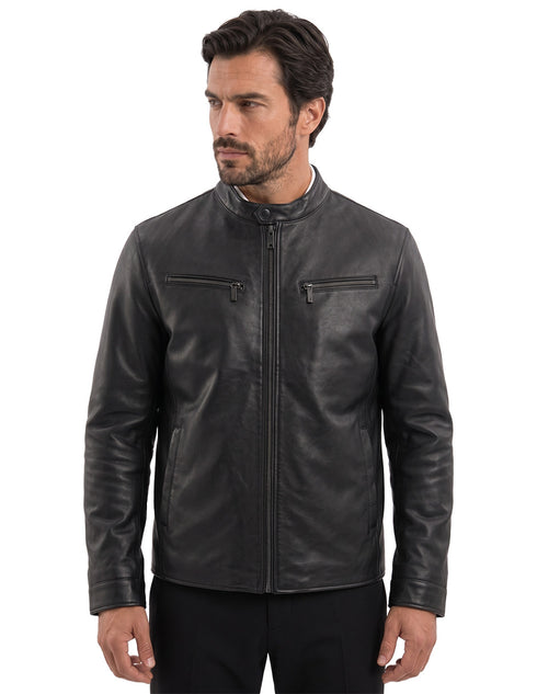 Chamarra Perry Ellis Portfolio Tipo Racer Negro