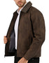 Chamarra Perry Ellis Portfolio Cuello Borrega Café Oscuro