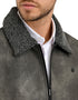 Chamarra Perry Ellis Portfolio Cuello Borrega Gris