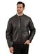 Chamarra Perry Ellis Portfolio Cuello Mao Café Oscuro