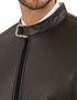Chamarra Perry Ellis Portfolio Cuello Mao Café Oscuro