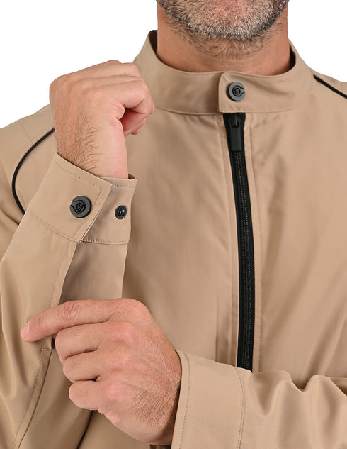 Chamarra Perry Ellis ligera para Caballero con Cuello Mao.