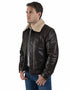 Chamarra de piel Wrangler para hombre café oscuro