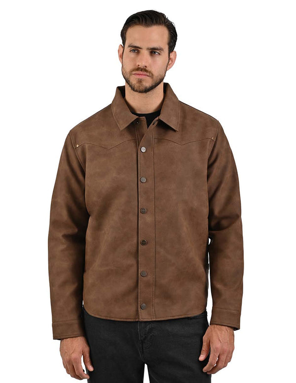 Wrangler Chamarra casual para Hombre en Piel Sintética color Café.