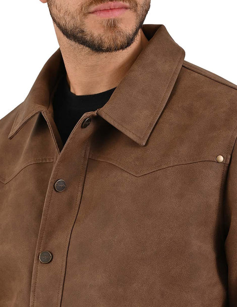 Wrangler Chamarra casual para Hombre en Piel Sintética color Café.