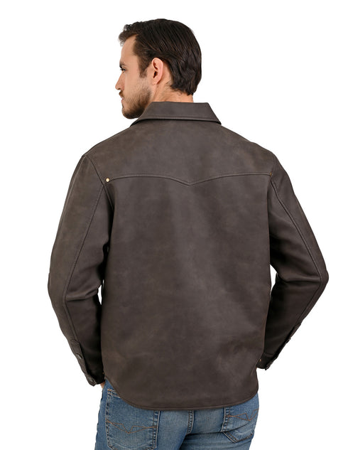 Wrangler Chamarra casual para Hombre en Piel Sintética color Café Oscuro.