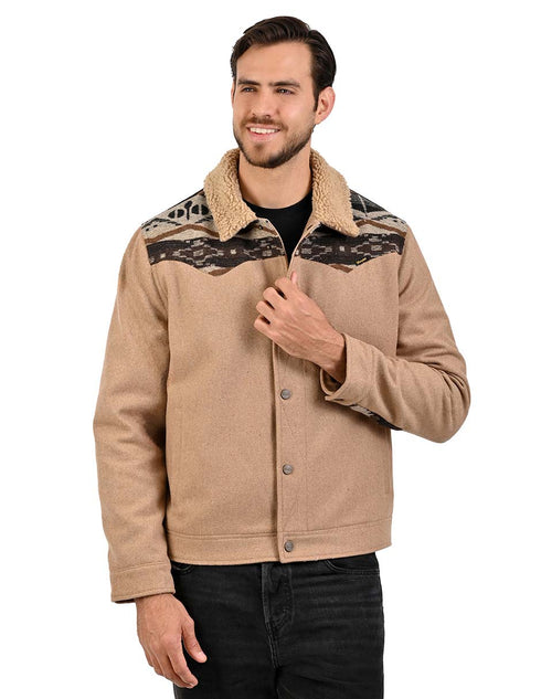 Chamarra imitacion lana WRANGLER vaquera con borrega en cuello para caballero