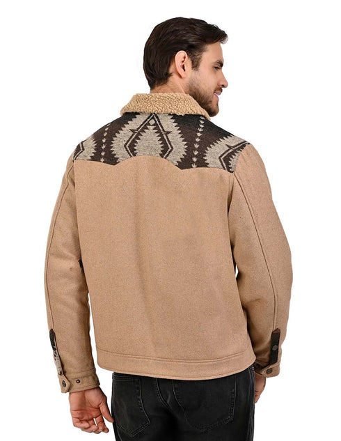 Chamarra imitacion lana WRANGLER vaquera con borrega en cuello para caballero