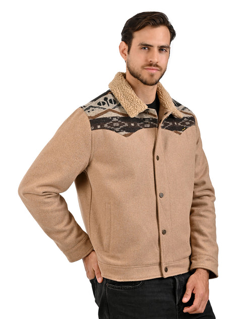 Chamarra imitacion lana WRANGLER vaquera con borrega en cuello para caballero