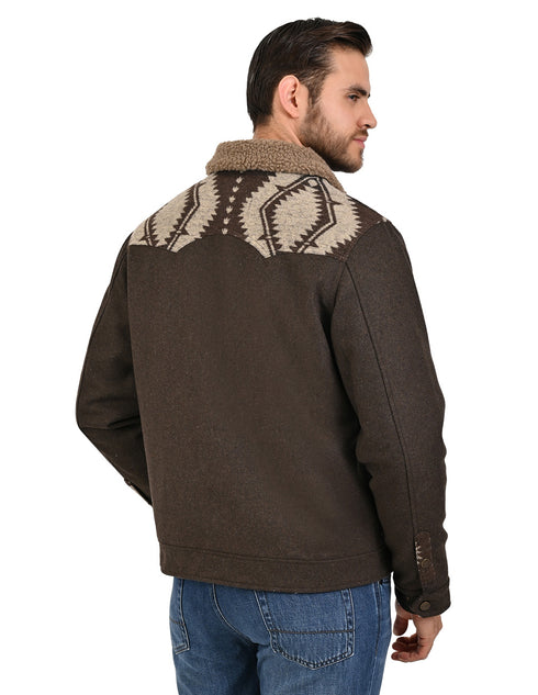 Chamarra imitacion lana WRANGLER vaquera con borrega en cuello para caballero