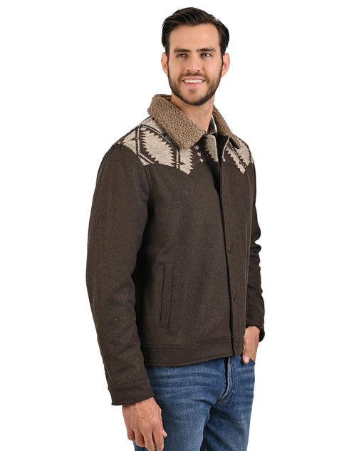 Chamarra imitacion lana WRANGLER vaquera con borrega en cuello para caballero