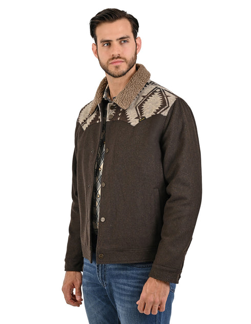 Chamarra imitacion lana WRANGLER vaquera con borrega en cuello para caballero