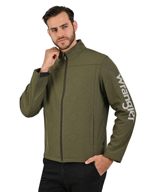 Chamarra WRANGLER para caballero casual color verde olivo.