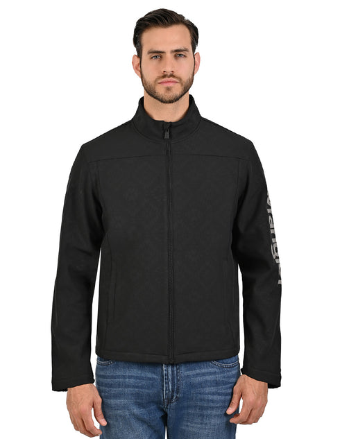 Chamarra WRANGLER para caballero casual en color negro.