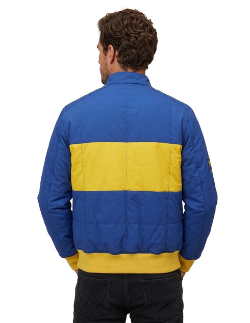 Chamarra Wrangler Hombre Rodeo Acolchada Azul/Amarillo