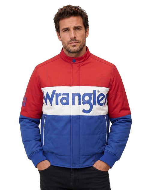 Chamarra Wrangler Hombre Rodeo Acolchada Rojo/Blanco