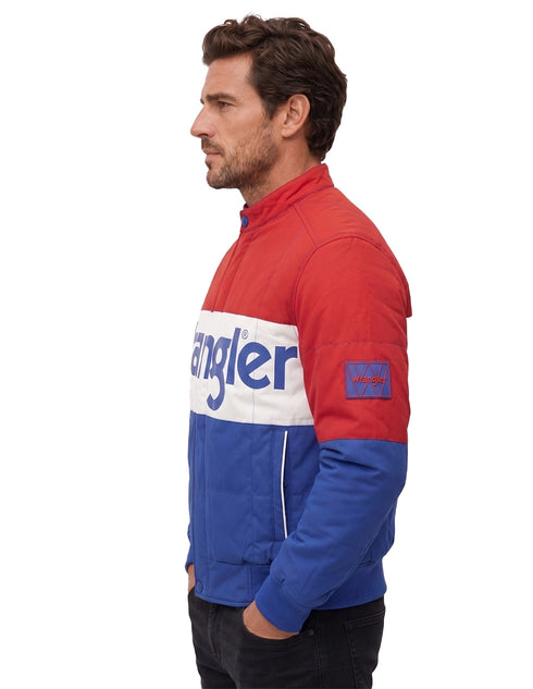 Chamarra Wrangler Hombre Rodeo Acolchada Rojo/Blanco