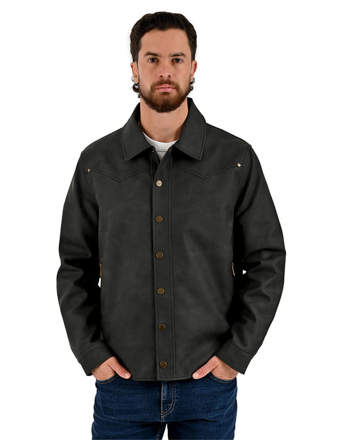 Chamarra Wrangler Hombre Tipo Western Negro