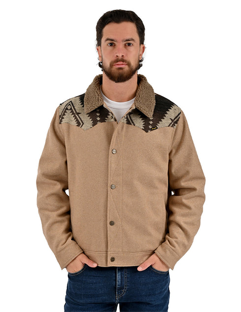 Chamarra Wrangler Hombre Western con Borrega Taupe