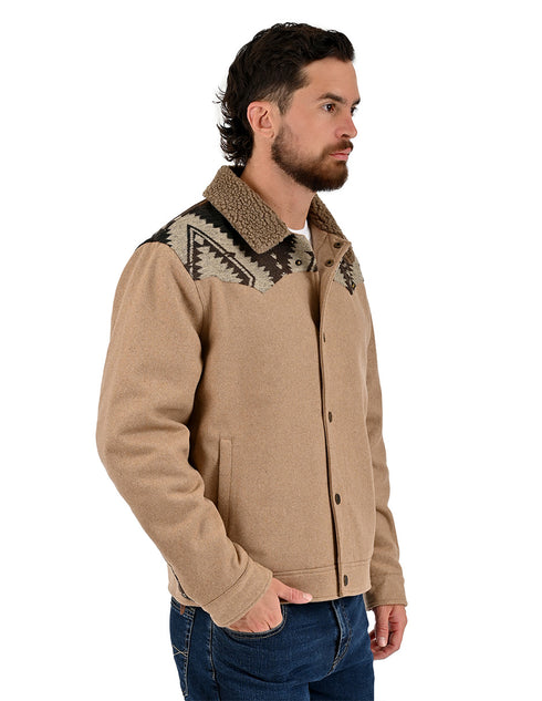 Chamarra Wrangler Hombre Western con Borrega Taupe