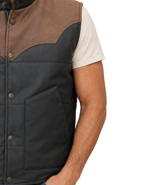 Chaleco Wrangler Hombre Acolchado Western Negro