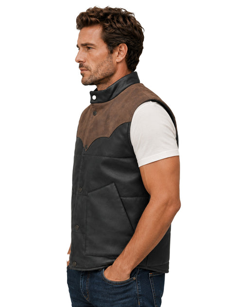 Chaleco Wrangler Hombre Acolchado Western Negro