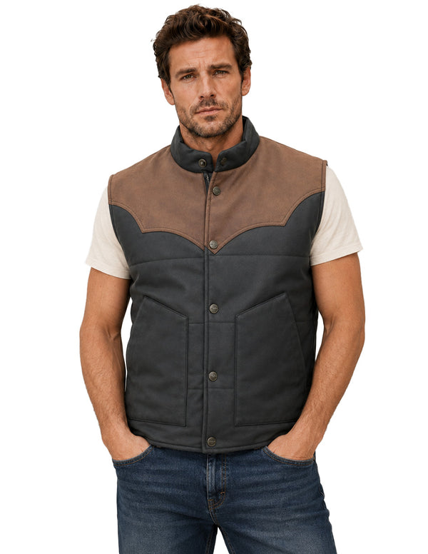 Chaleco Wrangler Hombre Acolchado Western Negro