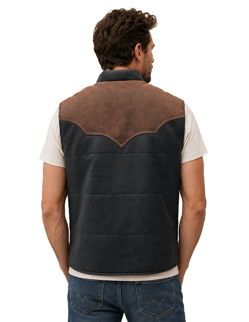 Chaleco Wrangler Hombre Acolchado Western Negro