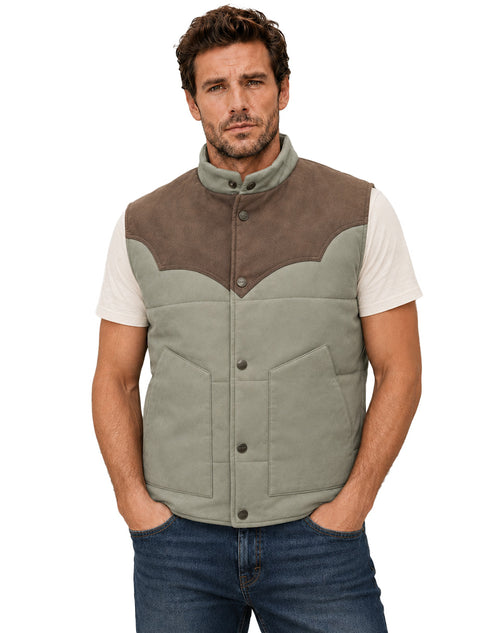 Chaleco Wrangler Hombre Acolchado Western Taupe