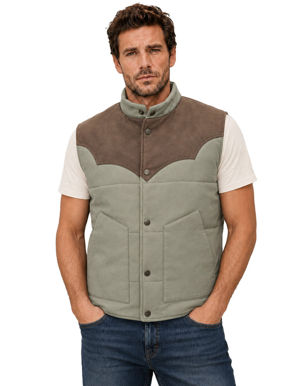 Chaleco Wrangler Hombre Acolchado Western Taupe