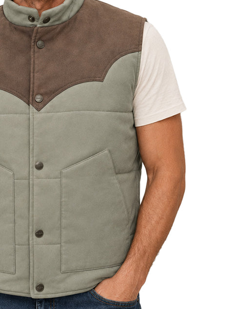 Chaleco Wrangler Hombre Acolchado Western Taupe
