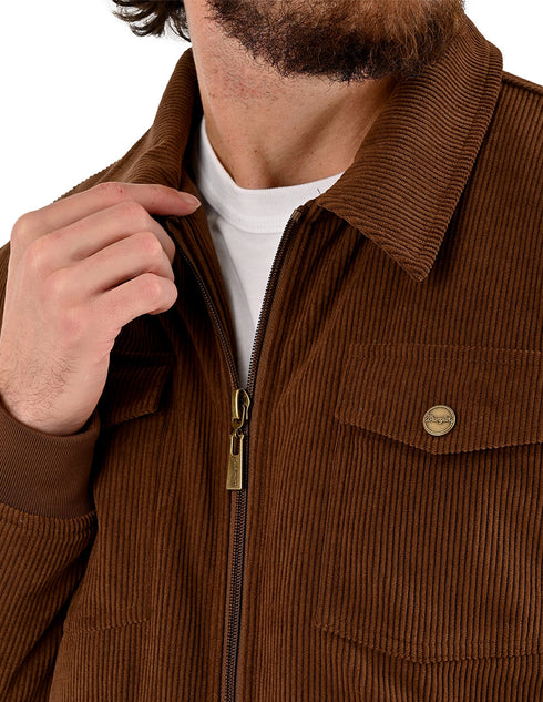 Chamarra Wrangler Hombre de Pana Café Claro