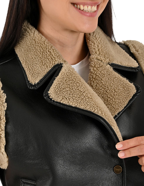 Chaleco Wrangler Dama Forrado con Borrega Negro