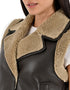 Chaleco Wrangler Dama Forrado con Borrega Café