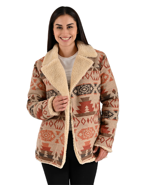 Chamarra Wrangler Dama Borrega Western Beige