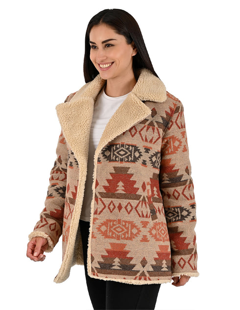 Chamarra Wrangler Dama Borrega Western Beige