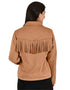 Chamarra Wrangler Dama Gamuza con Flecos Café