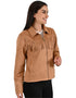 Chamarra Wrangler Dama Gamuza con Flecos Café