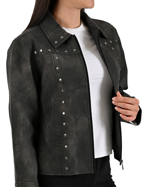 Chamarra Wrangler Dama Cuello Camisero Gris