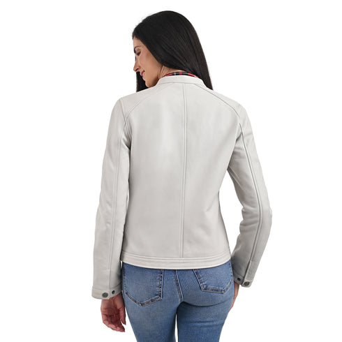 Chamarra de Piel para dama en color Blanco.